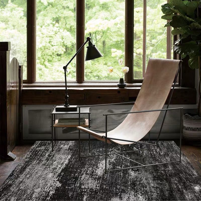 Industrial Rustic Effect Rug Polyester Indoor Carpet Non-Slip Backing Area Rug for Living Room
