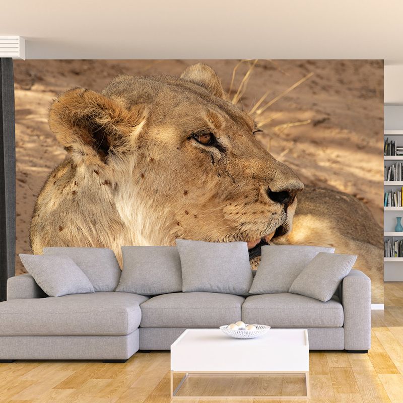 Wild Animals Guest Room Wall Covering Water Resistant Mural, Personalized Size Available