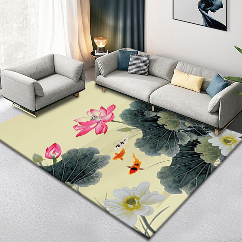 Tapis classique imprimé de branches d'encre, en Polyester mélangé de couleurs, résistant aux taches, pour l'intérieur, pour la décoration de la maison