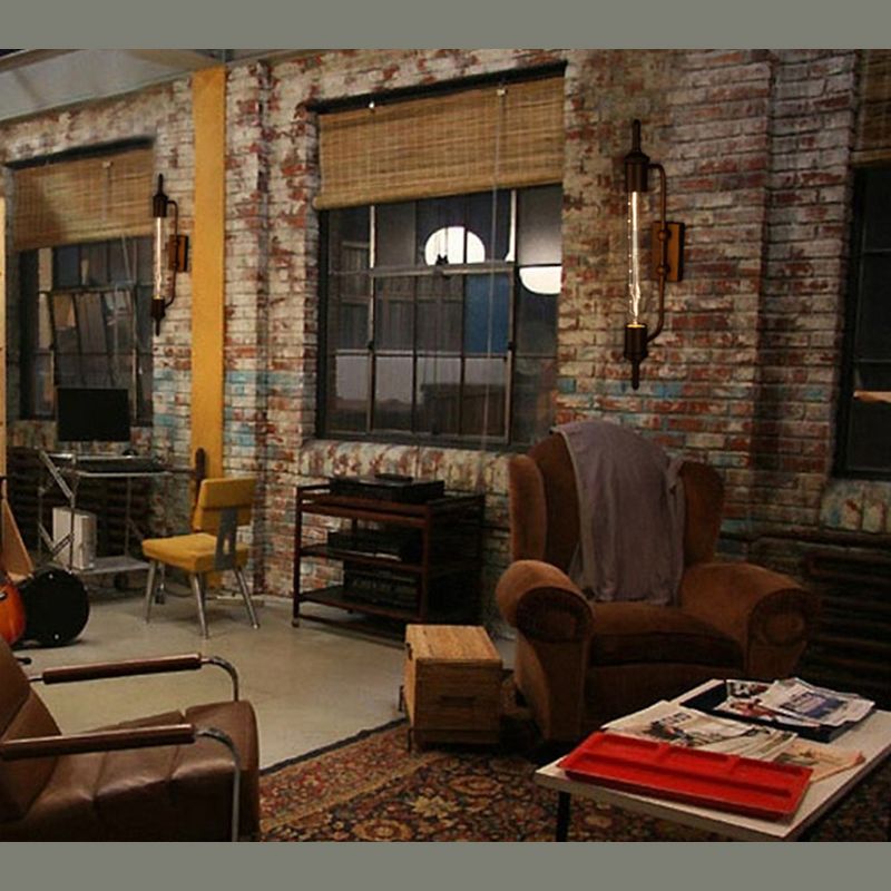 Retro Industrial Style Water Pipe Wall Mounted Lights Metallic Wall Mounted Lamp for Bar