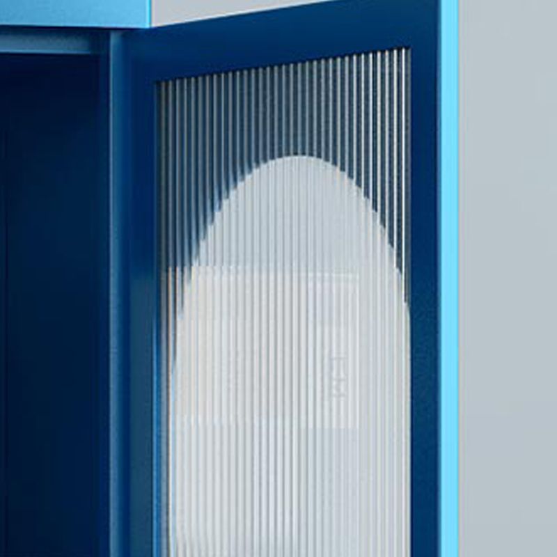 Metal Industrial Standard Bookcase Vertical Bookcase with Glass Door