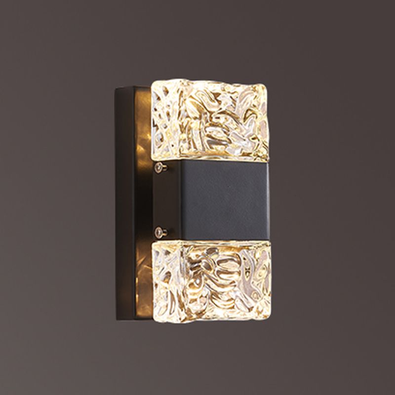 Modern Vanity Lighting Rectangular Wall Light Fixture with Crystal for Bathroom