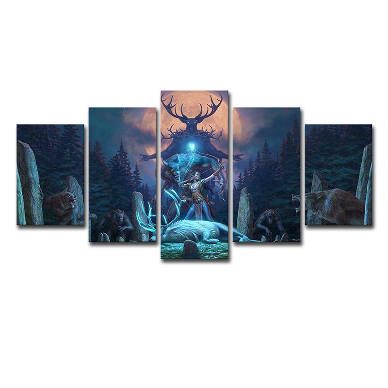 Blue Kids Canvas Digital Print the Elder Scrolls Online Wall Art for Teen Room