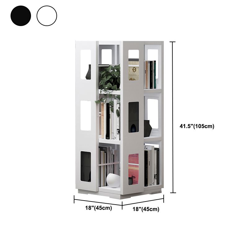 Open Back Bookshelf Modern Metal Geometric Rotatable Bookcase