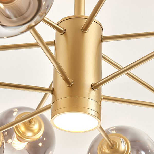 Cognac Color Glass Chandelier Lighting Fixture Modern Chandelier Pendant Light for Living Room