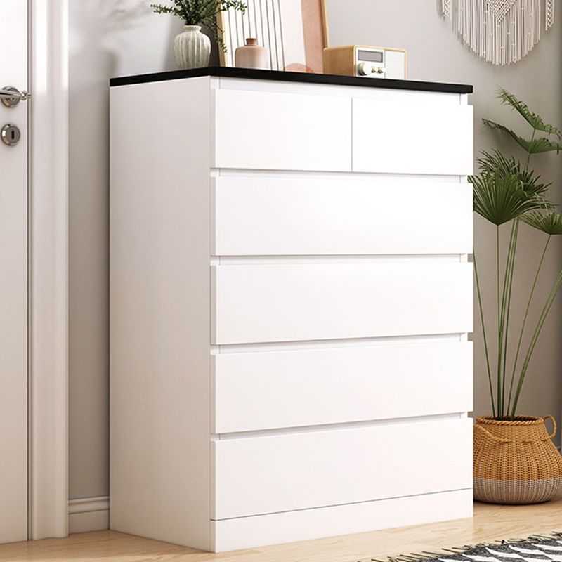 Contemporary Bedroom Wooden Storage Chest Vertical Chest with Drawers