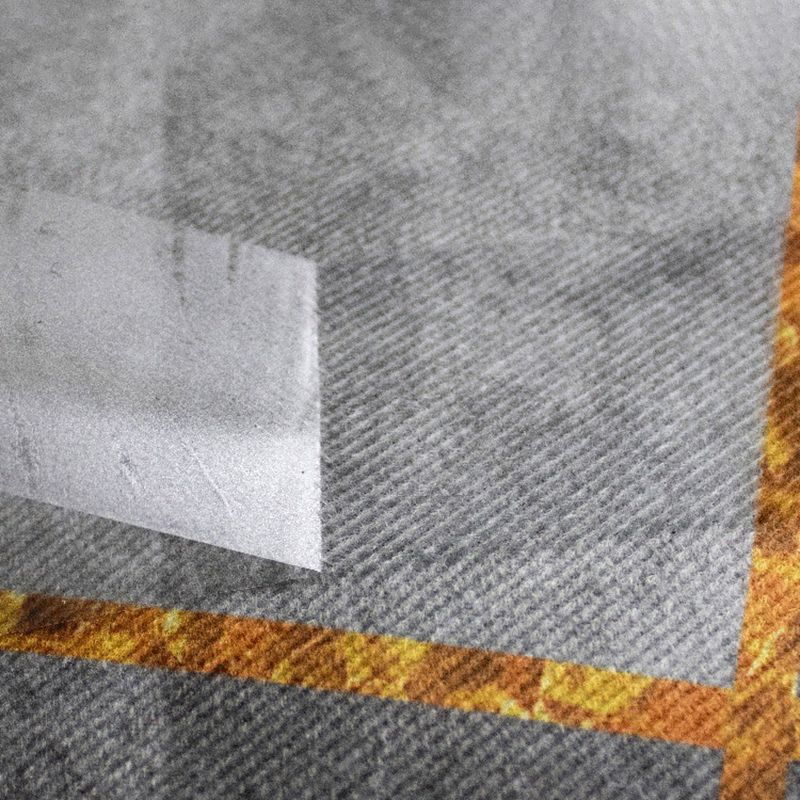 Gray Tone Modern Geometric Area Rug Polyester Non-Slip Backing Carpet for Living Room