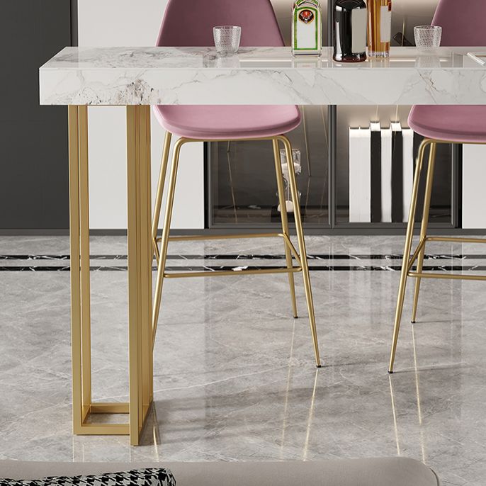 Sintered Stone Bistro Bar Table Rectangle Bar Table for Living Room