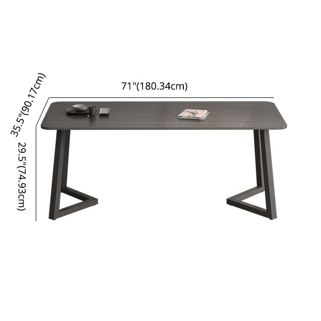 Minimalist Traditional Height Sintered Stone Top Dining Table Rectangle Dining Room Set For Kitchen