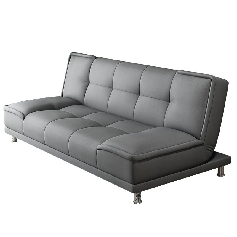 Modern Armless Convertible Chair Single Sleeper Sofa with Biscuit Back