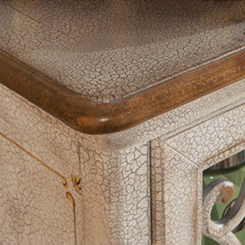 Modern Rectangle Chest Wood Bracket Legs Side Cabinet With Doors