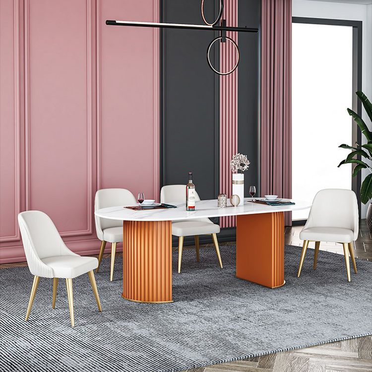 Traditional Luxury Dining Table Oval Sintered Stone Table for Home