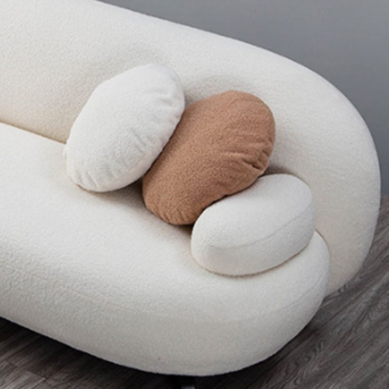 Pillow Top Arm Sofa Contemporary Wool 29.9-Inch High Sofa in White