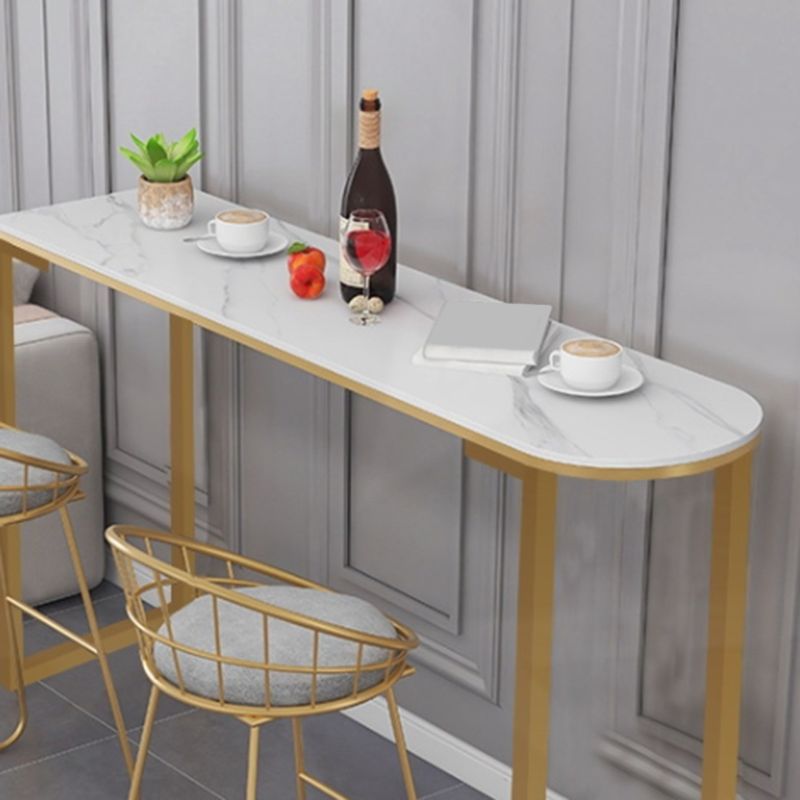 Glam Style Bar Table Sled Base Bar Dining Table for Living Room