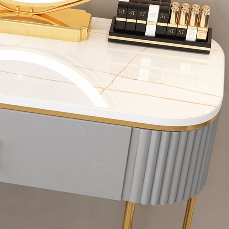 Lighted Mirror Makeup Vanity Storage Box Vanity Dressing Table for Bedroom