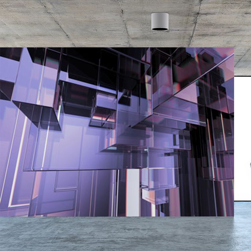 Moisture Resistant Geometric Mural Decal Non-Woven Contemporary Wall Art for Bedroom