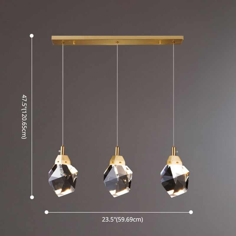 Postmoderne Einfachheit Geometrisch hängende Deckenleuchte Kristall -Aufhängung Anhänger Licht für das Restaurant
