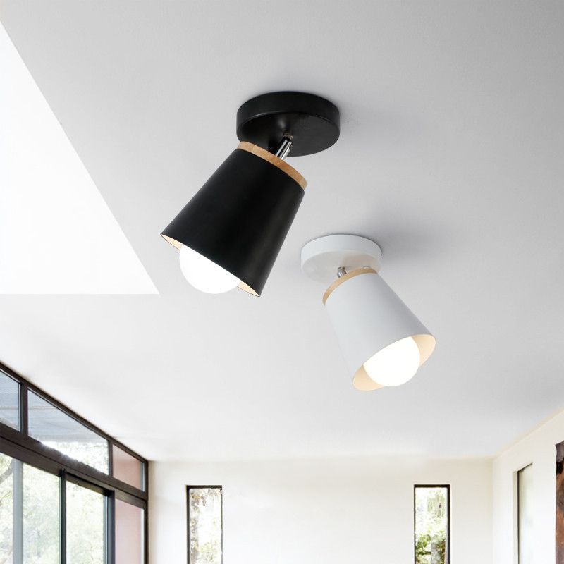 1 Light Semi Flush Mount Light Macaron Metal Ceiling Mount Chandelier for Bedroom