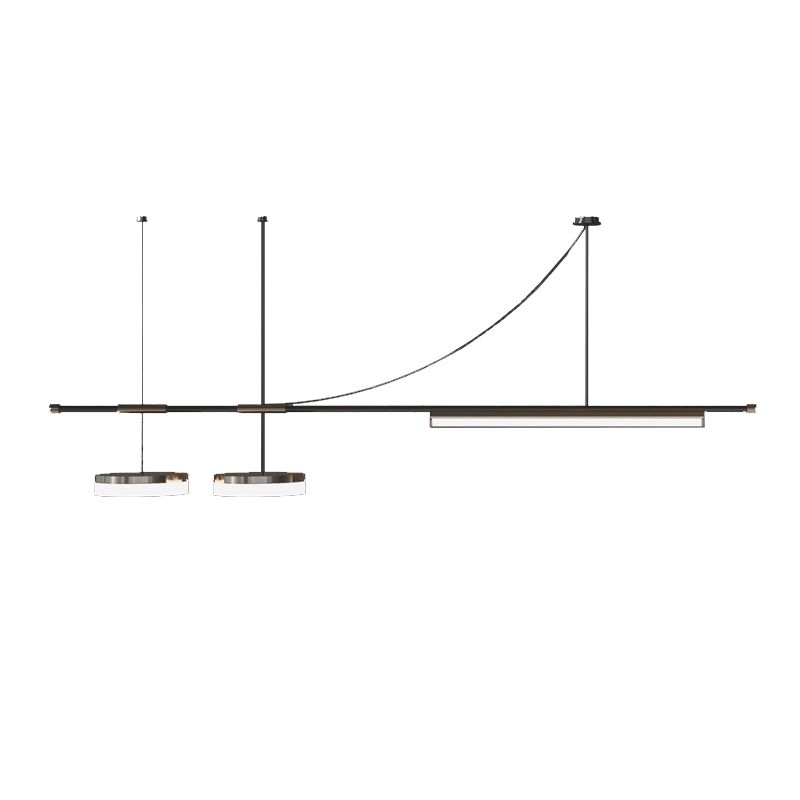 3/6-Light Black Kitchen Island Lighting Modernism Metal Ceiling Light