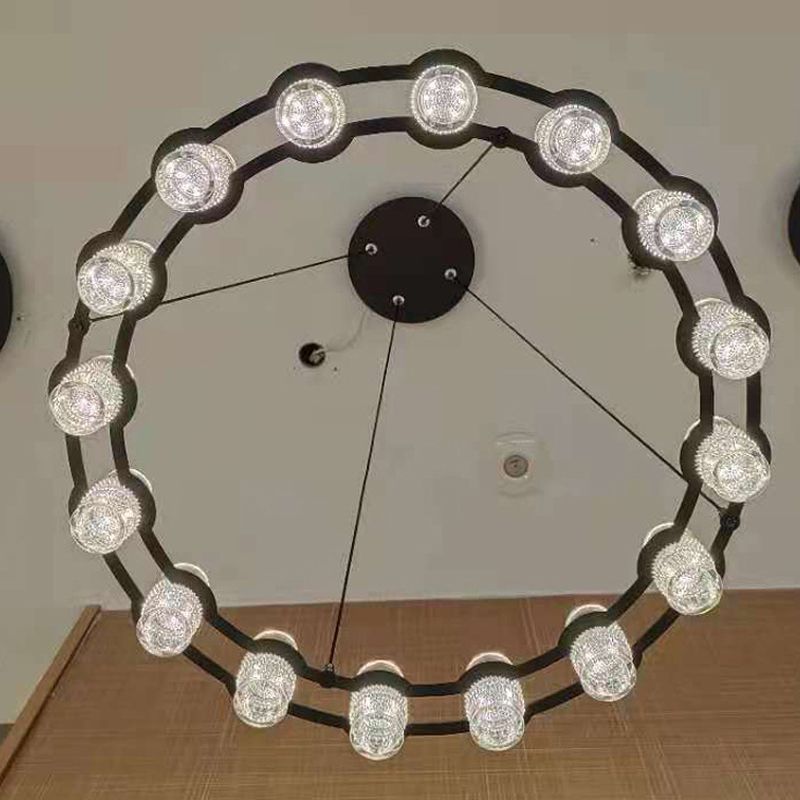 Modern Nordic Pendant Light Metal Linear Chandelier for Dining Room