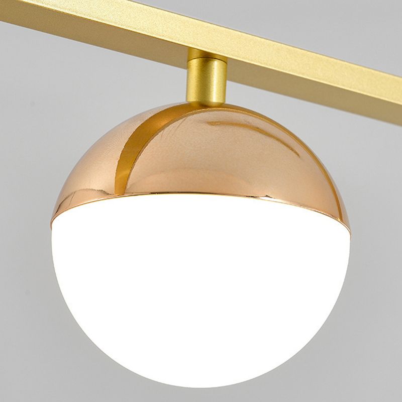 6-Light Golden/Black Ceiling Light LED Kitchen Island Lighting for Dining Table
