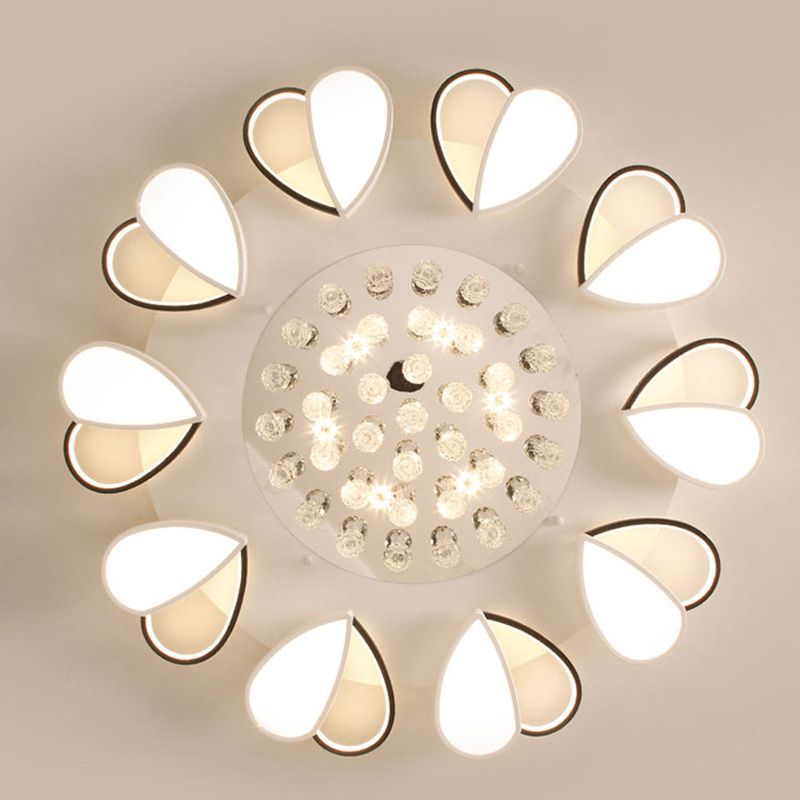 Crystal Flush Mount Light LED Contemporary Ceiling Lamp for Dining Room