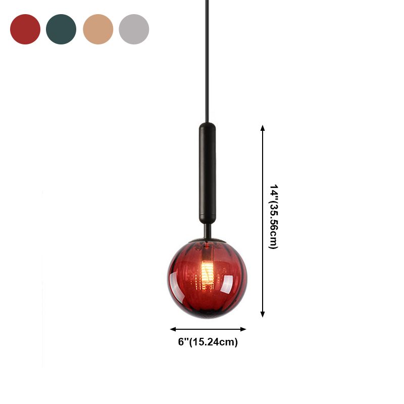 Modern Style Globe Glass Pendant Light Fixtures Living Room Hanging Light