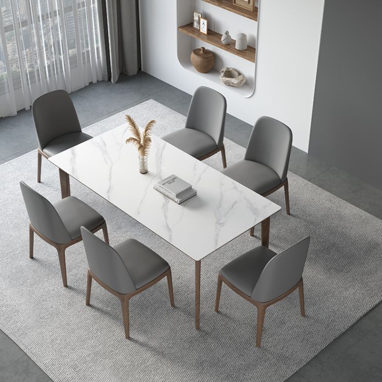 Designer Style Sintered Stone Top Dining Set Rectangle 1/3/4/5/7 Pieces Dinette Table Set