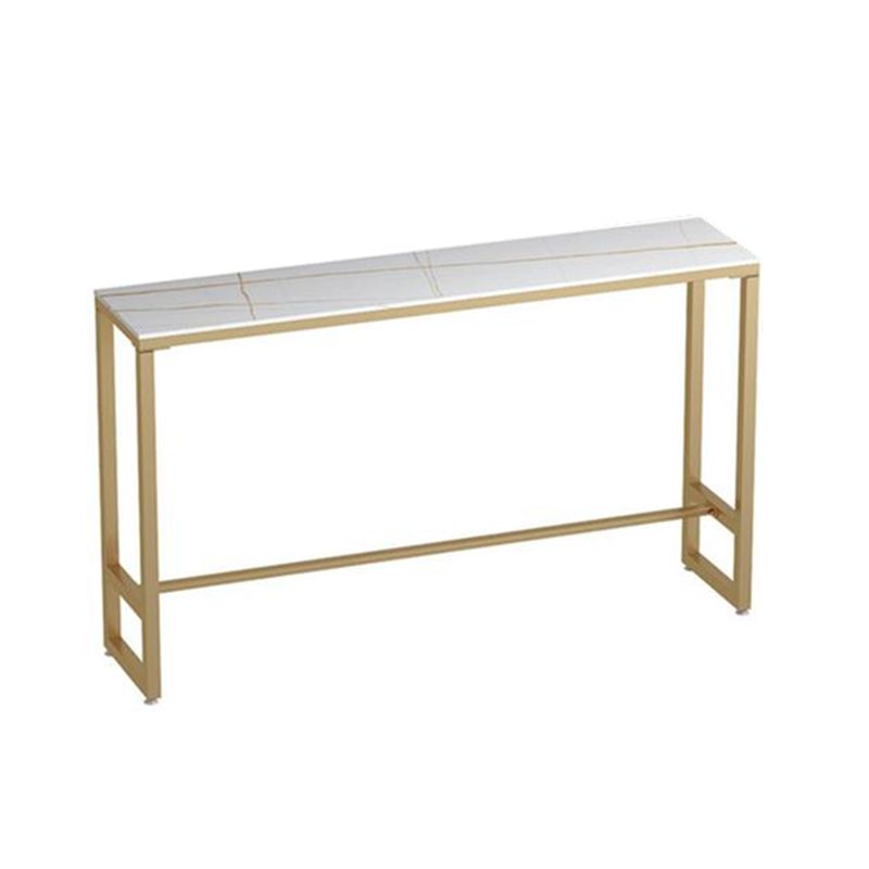 Stone Rectangle Bar Dining Table Modern Bar Table with Trestle Base