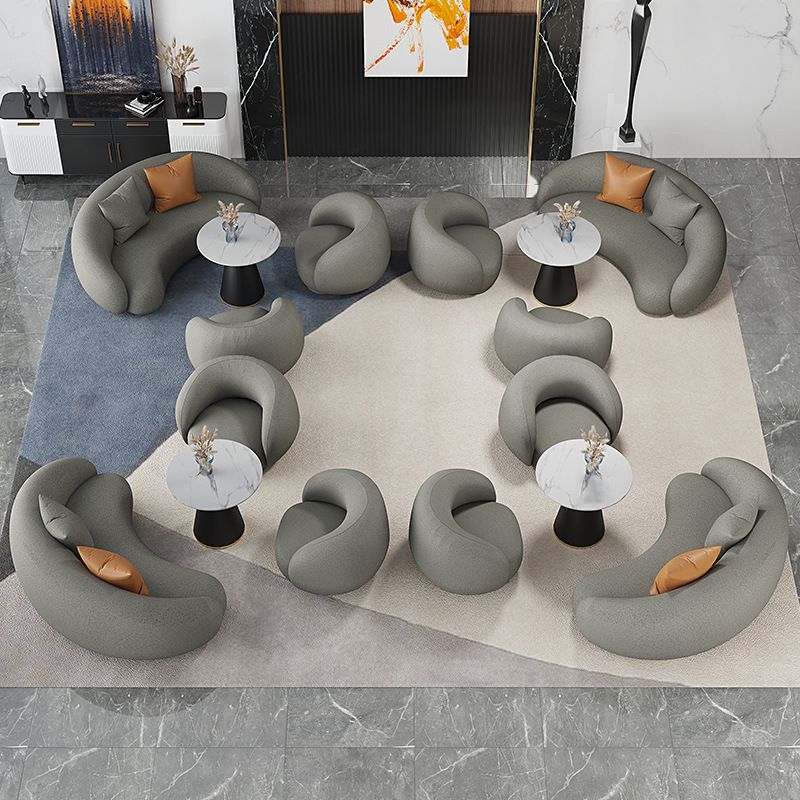 Contemporary Round Dining Table White Stone Table with Metal Base