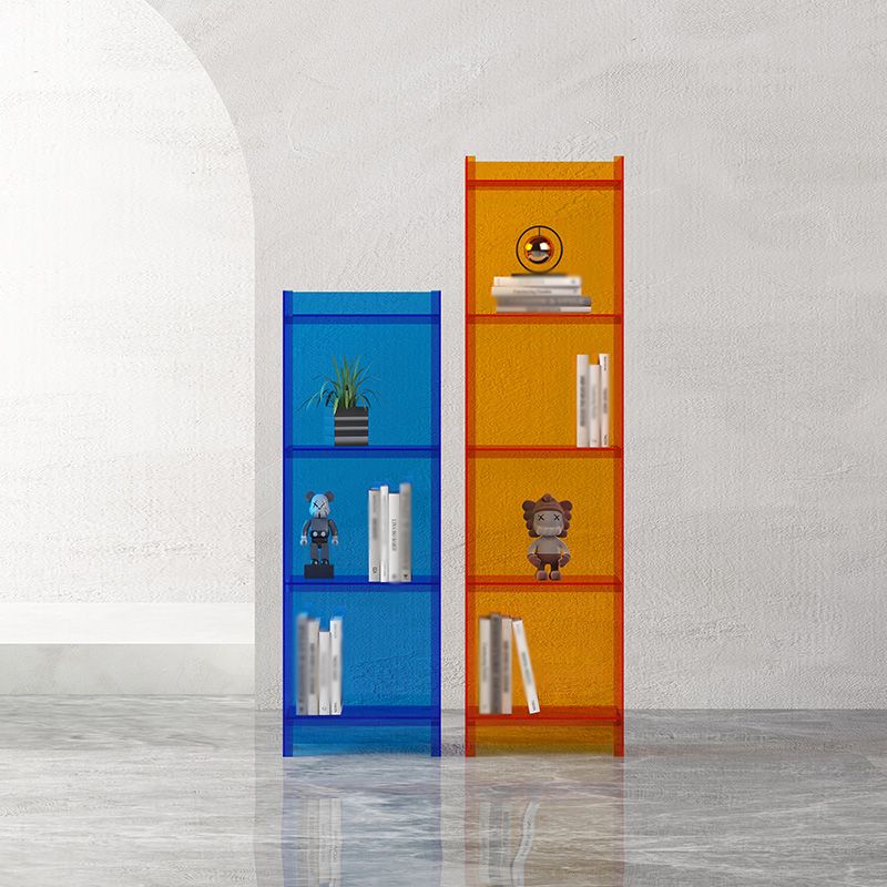 Closed Back Plastic Bookcase Scandinavian Style Bookshelf for Home Office Study Room