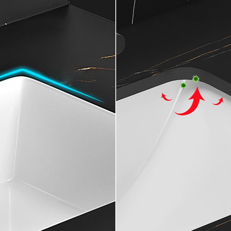 Modern Sink Vanity Solid Color Storage Shelves Wall Mount Bathroom Vanity Set