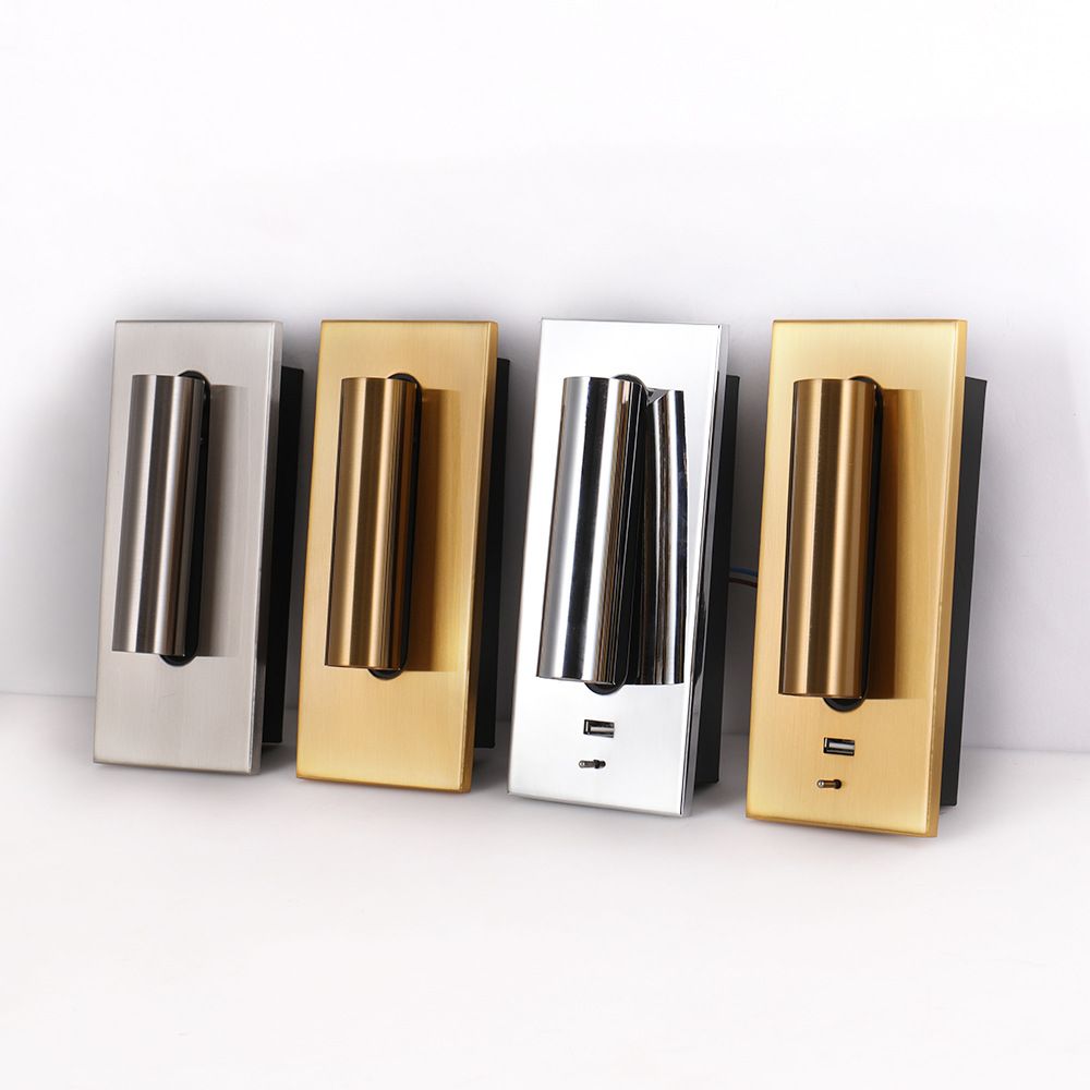 Lampada montata a parete a parete a parete in metallo contemporaneo per la lampada di lettura del letto per camera da letto