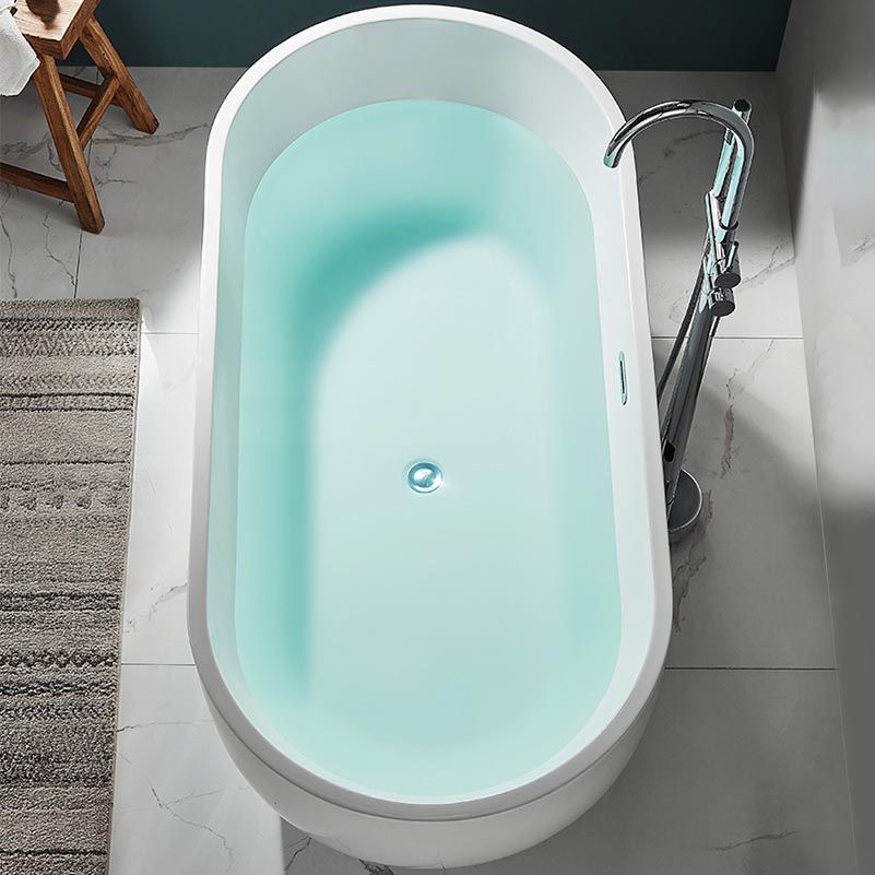 Modern White Acrylic Bath Tub Oval Freestanding Bathtub for Home