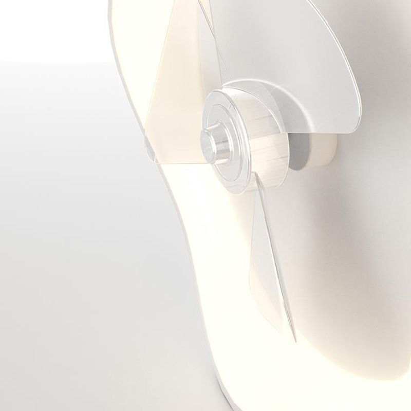 Contemporary 3-Blade Ceiling Fan White LED Fan with Light for Home