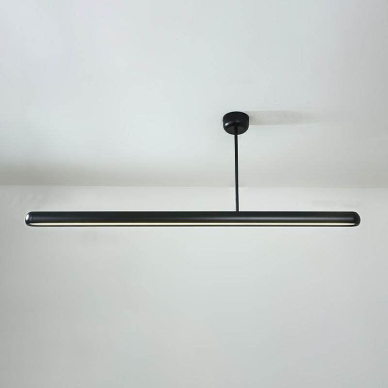 Modern Minimalist Linear Island Pendant Lights Metal 1 Light Chandelier Lighting