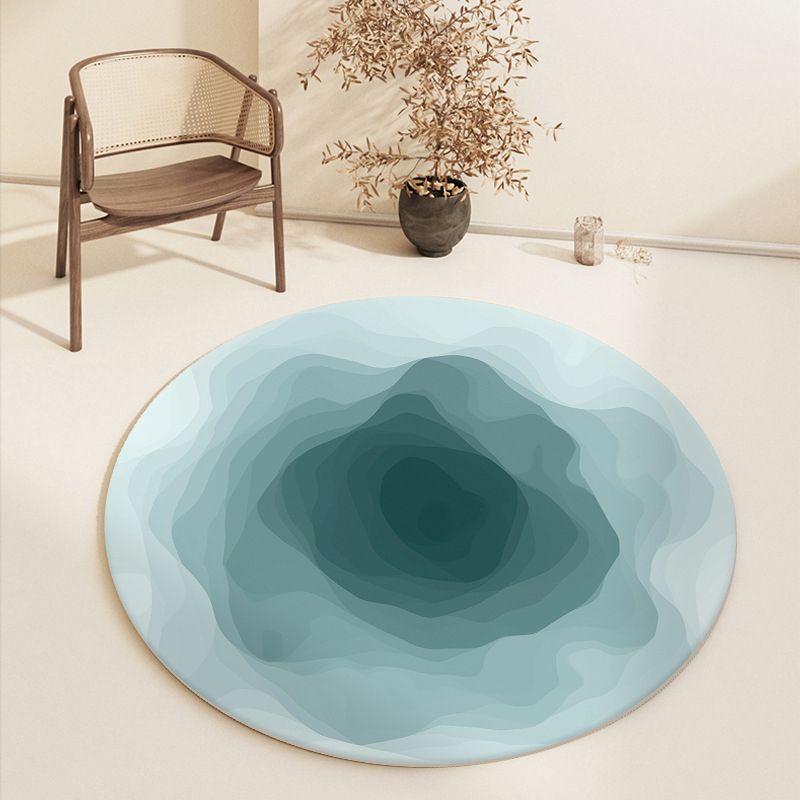 Abstract Round Rug Gradual Change Design Rug Anti-Slip Backing Carpet for Bedroom