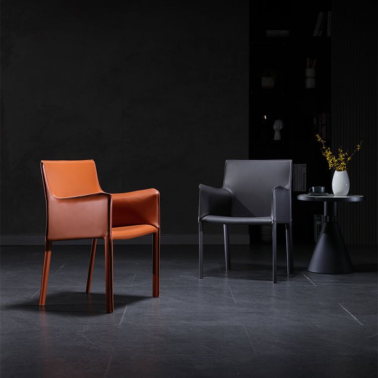 Chaise de salle à manger moderne en similicuir, finition mate, fauteuil de salle à manger Parsons