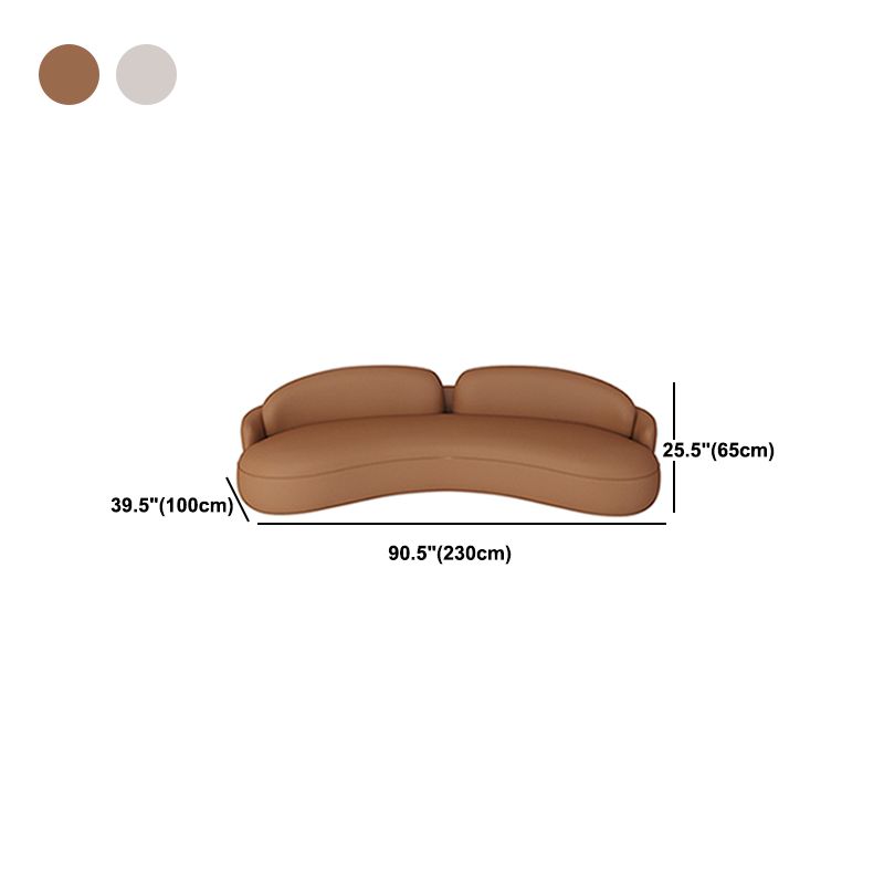 Faux Leather Cushions Back Sofa Recessed Arm 39.37 " Wide Sofa