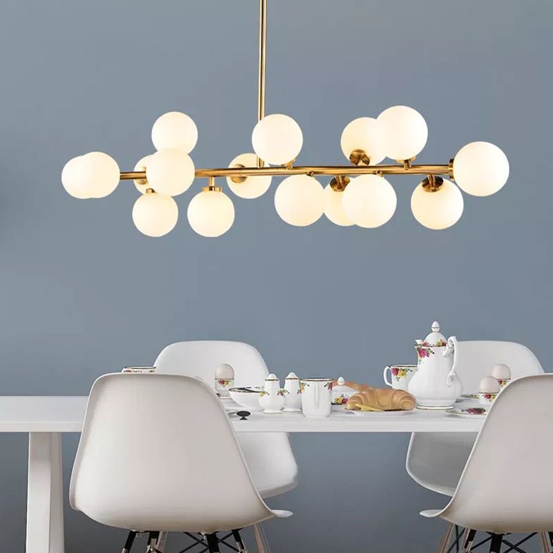 Molecule Island Lighting Fixture Nordic Style Glass Gold Island Chandelier Light