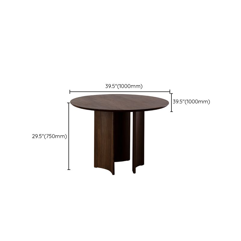 Solid Wood Dining Table Round Modern Dinner Table for Dining Room