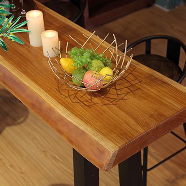 Industrial Style Pub Dining Set 1/2/5 Pcs Rectangular Solid Wood Pub Set for Home