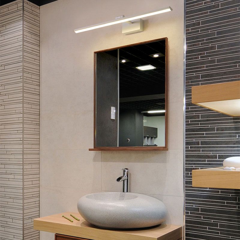 Modern Simplicity LED Wall Light Linear Shape Mirror Wall Lamp in White