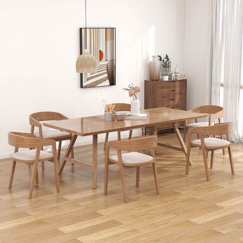 1/2/7 Pcs Pine Wood Modern Dining Room Set with Wooden Table and Chairs Dinette Set