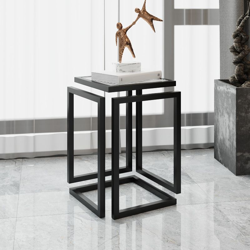 17.72" Tall Contemporary Side End Table Metal Frame Sofa Side Accent Table