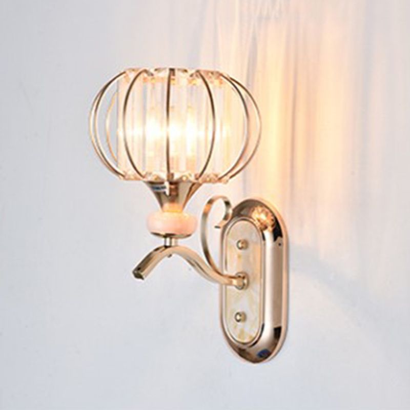 Gooseneck Crystal Wall Lamp Fixture Minimalist 1-Light Wall Sconce Light for Corridor