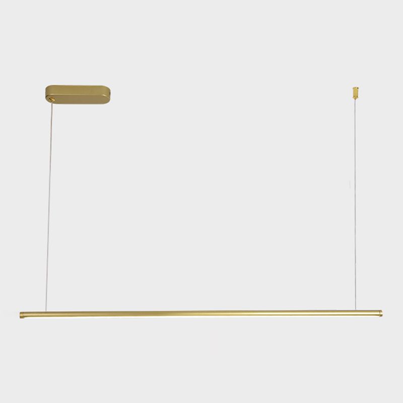 1 Light Linear Island Light Fixture Contemporary Metal Island Chandelier