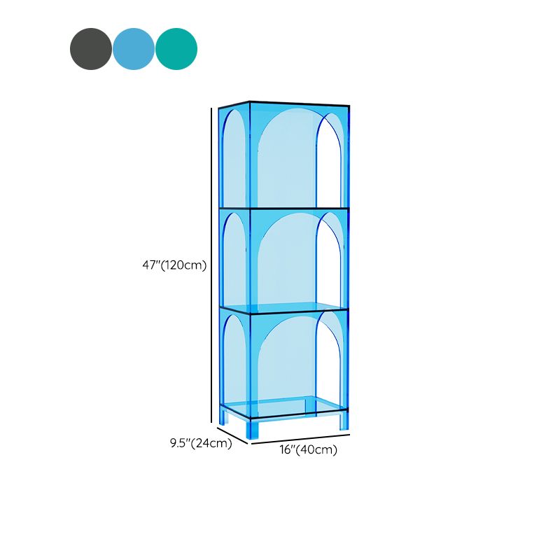 Closed Back Standard Bookshelf Acrylic Bookcase with Shelves for Study Room