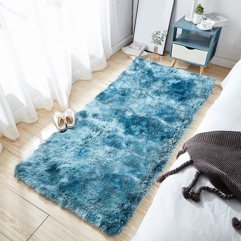 Simple Tie Dye Pattern Rug Multi Color Shag Area Carpet Anti-Slip Backing Easy Care Rug for Decoration