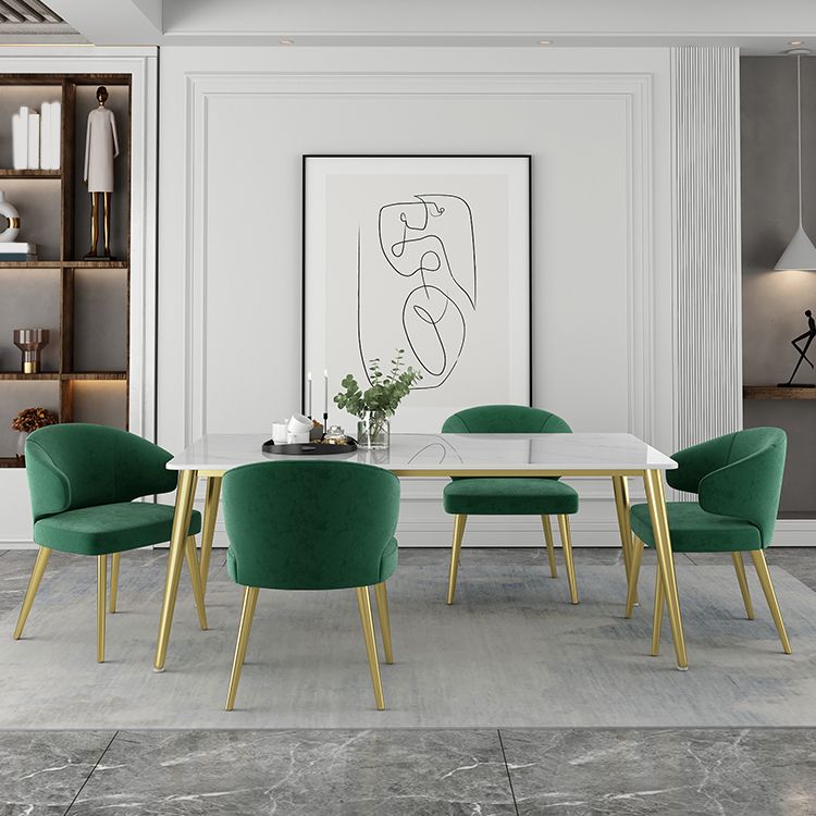 1/2/5 Pieces Rectangular Dining Table Set Modern Stone Dining Room Table and Chairs